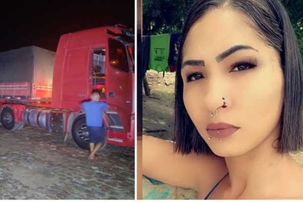 Mulher morre atropelada por caminhão após supostamente ser empurrada pelo companheiro