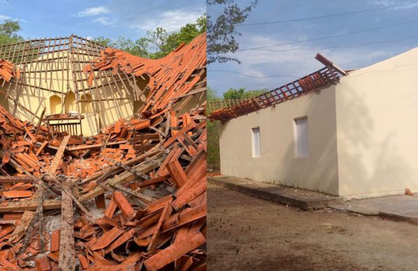 Teto de capela desaba na zona rural de José de Freitas e ninguém ficou ferido