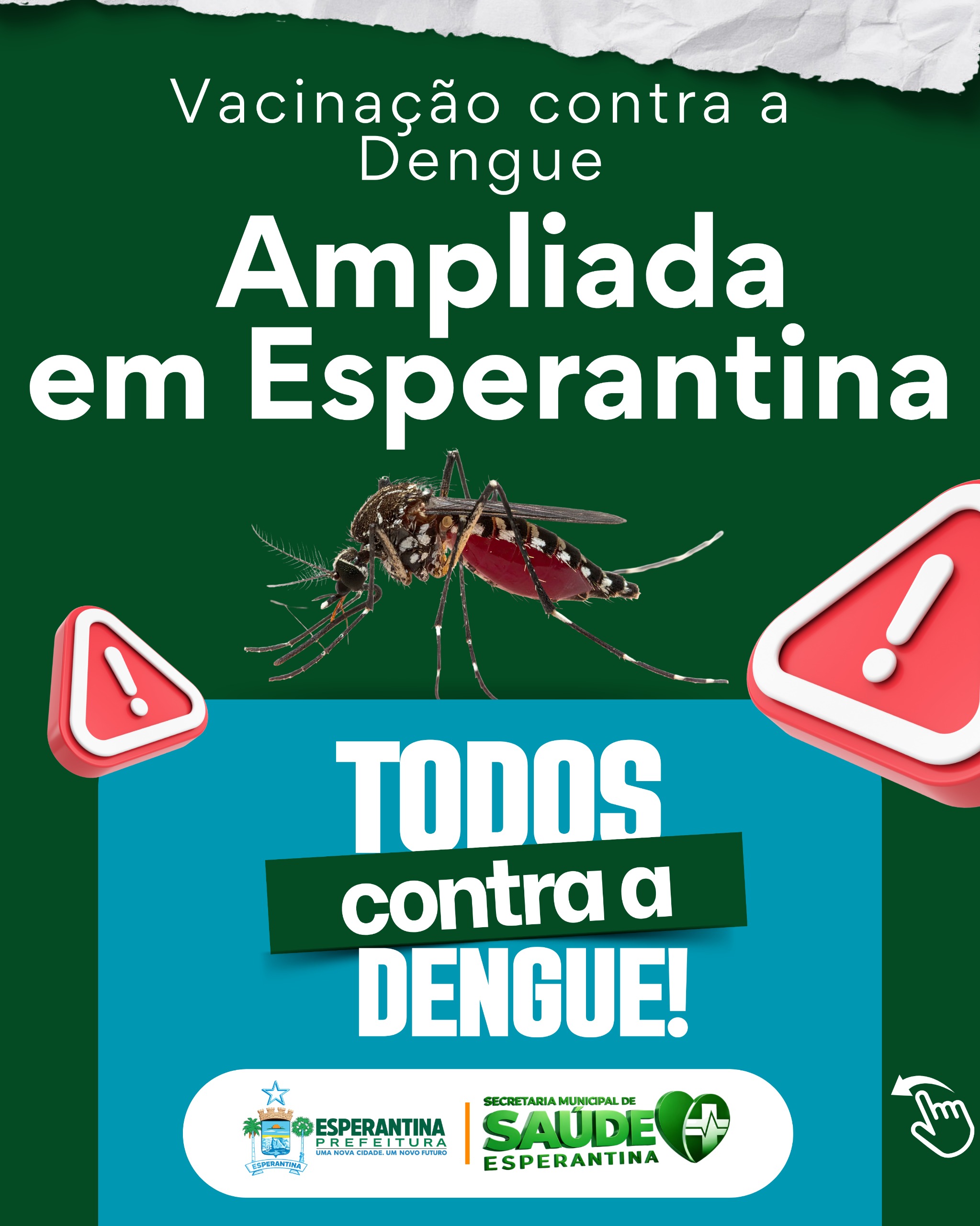 Vacinação contra dengue é ampliada para adolescentes em Esperantina