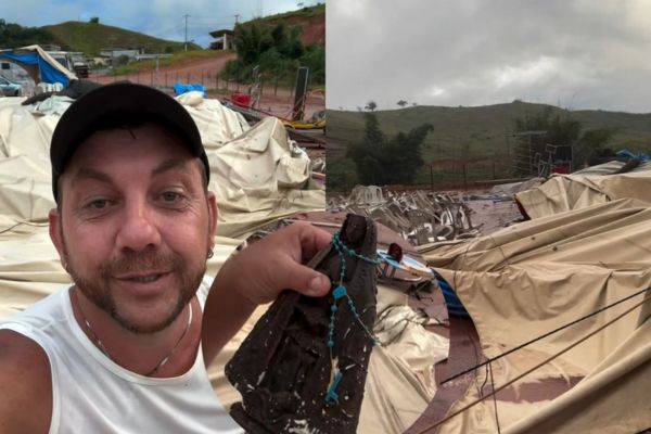 Circo de ex BBB´s Edy e Raissa é destruído em temporal