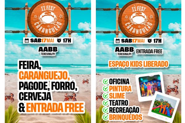 Teresina vai receebr dia 17 de maio  II Fest Caranguejo