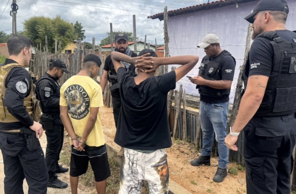 Dois homens são presos por roubo e estupro e adolescente é apreendido por homicídio em Floriano