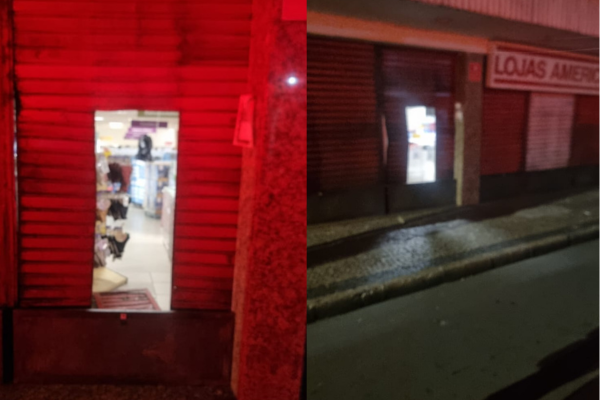 Trio arromba e furta produtos das Lojas Americanas no Centro de Teresina