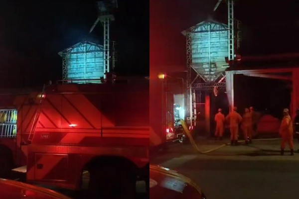 Fábrica de grãos tem galpão destruído por incêndio em Teresina