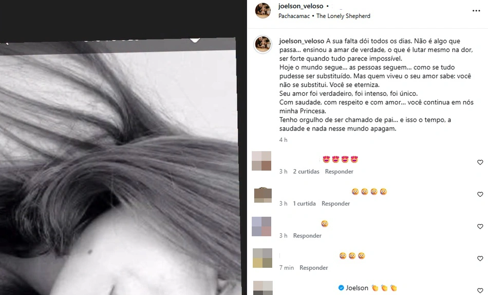 Viúvo de Isabel Veloso assume namoro e pai publica mensagem indireta