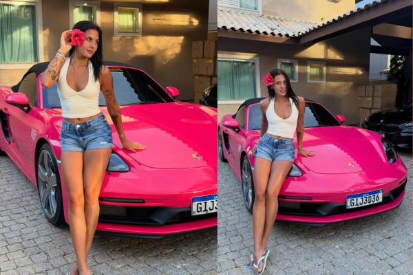 Ana Castela surge com Porsche rosa de quase R$ 800 mil e vira a “Penélope Charmosa” da web