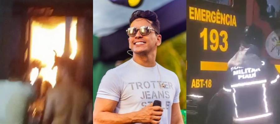 Princípio de incêndio atinge casa do cantor Léo Cachorrão em Teresina