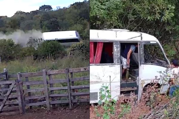 Micro-ônibus derrapa e deixa alunos feridos no interior do Piauí; assista