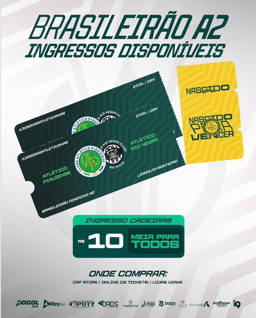 Ingressos à venda para Atlético Piauiense x Rio Negro pela Série A2, veja como comprar