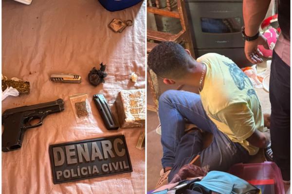 Suspeito de tráfico é preso com drogas e arma na zona Leste de Teresina