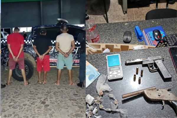 Polícia prende três suspeitos e apreende armas e drogas em Piripiri