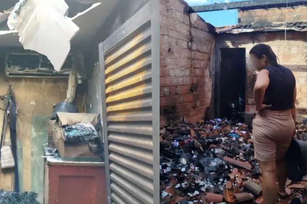 Incêndio destrói residência e provoca desabamento de teto na zona Norte de Teresina